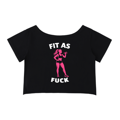 Fit AF | Off-Shoulder Crop Tee | BLACK