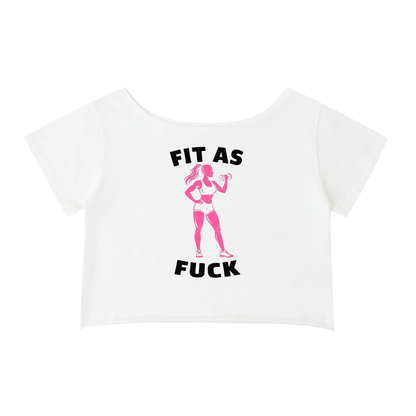 Fit AF | Off-Shoulder Crop Tee | WHITE