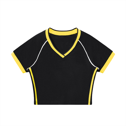 Lift Retro V-Neck Crop T shirt