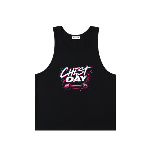 OVERSIZED! Black Chest Day Vest | Unisex Loose Gym Vest
