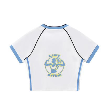 Lift Retro V-Neck Crop T shirt