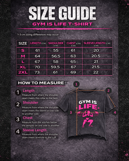 GYM IS LIFE Vintage Crop T-Shirt