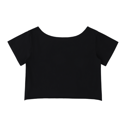 Fit AF | Off-Shoulder Crop Tee | BLACK