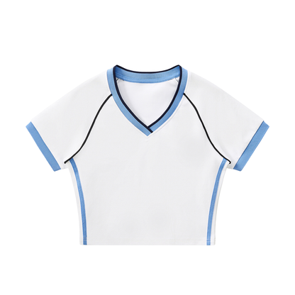 Lift Retro V-Neck Crop T shirt